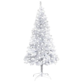 Künstlicher Weihnachtsbaum mit LEDs und silberner PET-Stütze 120 cm von vidaXL, Weihnachtsbäume - Ref: Foro24-3077436, Preis:...