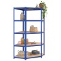 5-level shelf, 5 units, steel and blue plywood by vidaXL, Industrial shelving - Ref: Foro24-3154225, Price: 385,24 €, Discoun...