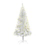 Künstlicher Weihnachtsbaum mit LEDs und silberner PET-Stütze 150 cm von vidaXL, Weihnachtsbäume - Ref: Foro24-3077437, Preis:...