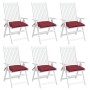 Cojines silla de jardín 6 uds tela Oxford rojo tinto 50x50x7 cm de vidaXL, Cojines para sillas y sofás - Ref: Foro24-314925, ...