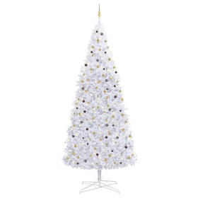 Árbol de Navidad preiluminado con luces y bolas blanco 400 cm de vidaXL, Arboles de navidad - Ref: Foro24-3077791, Precio: 40...