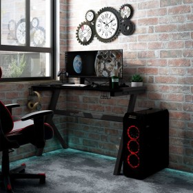 Gaming desk with Y-shaped LED light, black, 110x60x75 cm by vidaXL, Desks - Ref: Foro24-325424, Price: 125,26 €, Discount: %