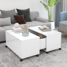 Glossy white plywood coffee table 75x75x38cm by vidaXL, Coffee table - Ref: Foro24-806873, Price: 77,92 €, Discount: %