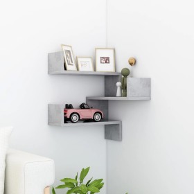 Corner wall shelf made of gray concrete plywood 40x40x50cm by vidaXL, Shelves and shelves - Ref: Foro24-807231, Price: 22,25 ...