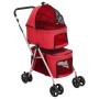 Zusammenklappbarer Doppel-Hundekinderwagen aus rotem Oxford-Stoff, 83 x 48 x 97 cm von vidaXL, Kinderwagen für Haustiere - Re...