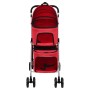 Folding double dog stroller red oxford fabric 83x48x97 cm by vidaXL, pet strollers - Ref: Foro24-172206, Price: 151,42 €, Dis...