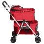 Zusammenklappbarer Doppel-Hundekinderwagen aus rotem Oxford-Stoff, 83 x 48 x 97 cm von vidaXL, Kinderwagen für Haustiere - Re...