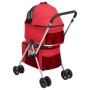 Zusammenklappbarer Doppel-Hundekinderwagen aus rotem Oxford-Stoff, 83 x 48 x 97 cm von vidaXL, Kinderwagen für Haustiere - Re...