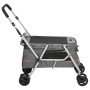 Zusammenklappbarer Hundekinderwagen aus grauem Leinenstoff, 100 x 49 x 96 cm von vidaXL, Kinderwagen für Haustiere - Ref: For...