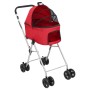 Zusammenklappbarer Doppel-Hundekinderwagen aus rotem Oxford-Stoff, 83 x 48 x 97 cm von vidaXL, Kinderwagen für Haustiere - Re...