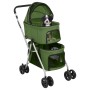 Folding double dog stroller, made of green Oxford fabric, measuring 83x48x97cm. by vidaXL, pet strollers - Ref: Foro24-172207...