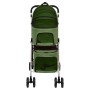 Folding double dog stroller, made of green Oxford fabric, measuring 83x48x97cm. by vidaXL, pet strollers - Ref: Foro24-172207...