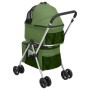 Folding double dog stroller, made of green Oxford fabric, measuring 83x48x97cm. by vidaXL, pet strollers - Ref: Foro24-172207...