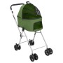 Folding double dog stroller, made of green Oxford fabric, measuring 83x48x97cm. by vidaXL, pet strollers - Ref: Foro24-172207...