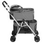 Doppelter Hundewagen faltbar Oxford Stoff grau 83x48x97cm von vidaXL, Kinderwagen für Haustiere - Ref: Foro24-172205, Preis: ...