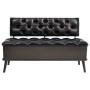 Storage bench with backrest black synthetic leather 110 cm by vidaXL, Benches for halls and storage - Ref: Foro24-339297, Pri...