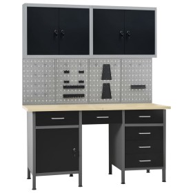 Workbench with four wall panels and two cabinets by vidaXL, Work tables - Ref: Foro24-3053434, Price: 686,99 €, Discount: %