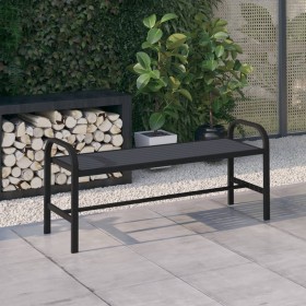 Banco de jardín acero y WPC negro 124,5 cm de vidaXL, Bancos de jardín - Ref: Foro24-317137, Precio: 123,63 €, Descuento: %