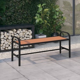 Gartenbank aus Stahl und WPC braun und schwarz 124,5 cm von vidaXL, Gartenbänke - Ref: Foro24-317138, Preis: 118,99 €, Rabatt: %