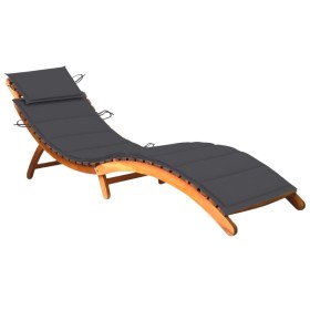 Garden lounger with solid acacia wood cushion. by vidaXL, Loungers - Ref: Foro24-3061572, Price: 171,48 €, Discount: %