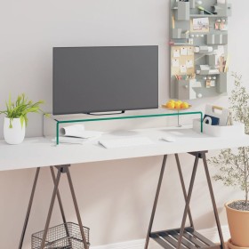 Clear glass TV stand/monitor riser 90x30x13 cm by vidaXL, TV Furniture - Ref: Foro24-244130, Price: 91,58 €, Discount: %