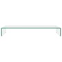 Clear glass TV stand/monitor riser 90x30x13 cm by vidaXL, TV Furniture - Ref: Foro24-244130, Price: 92,34 €, Discount: %