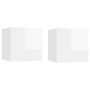 Wall living room furniture 2 pcs glossy white 30.5x30x30 cm by vidaXL, TV Furniture - Ref: Foro24-804500, Price: 53,57 €, Dis...