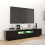 Mueble para TV con luces LED negro 180x35x40 cm de vidaXL, Muebles TV - Ref: Foro24-3081898, Precio: 124,33 €, Descuento: %