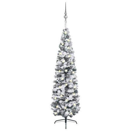 Árbol de Navidad preiluminado con luces y bolas verde 240 cm de vidaXL, Arboles de navidad - Ref: Foro24-3077907, Precio: 95,...