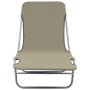 Folding sun loungers, 2 units, steel and gray taupe fabric by vidaXL, Loungers - Ref: Foro24-44303, Price: 84,20 €, Discount: %