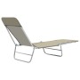 Folding sun loungers, 2 units, steel and gray taupe fabric by vidaXL, Loungers - Ref: Foro24-44303, Price: 85,01 €, Discount: %