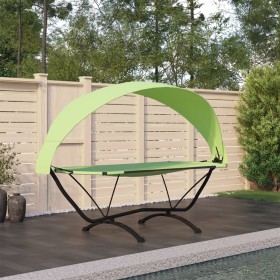 Garden lounger with steel canopy and green oxford fabric by vidaXL, Outdoor beds - Ref: Foro24-317602, Price: 136,99 €, Disco...