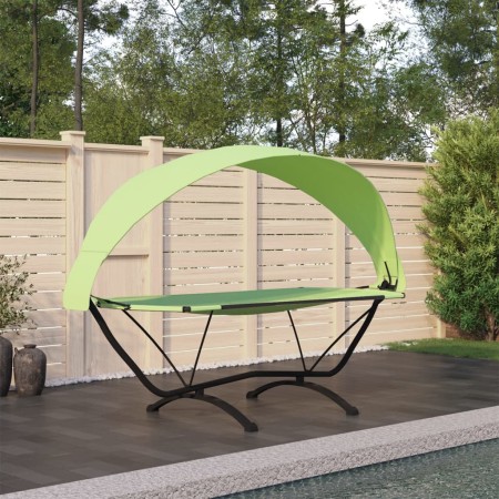 Garden lounger with steel canopy and green oxford fabric by vidaXL, Outdoor beds - Ref: Foro24-317602, Price: 136,72 €, Disco...