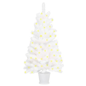 Artificial Christmas tree with LED and thick branches white 90 cm by vidaXL, Christmas trees - Ref: Foro24-3077459, Price: 62...