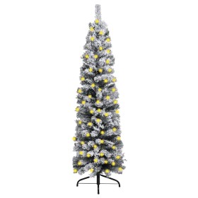 Slim Christmas tree with snow PVC green 240 cm by vidaXL, Christmas trees - Ref: Foro24-3077758, Price: 85,64 €, Discount: %