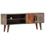 TV cabinet solid rough mango wood gray 130x30x46 cm by vidaXL, TV Furniture - Ref: Foro24-282743, Price: 215,92 €, Discount: %