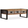 Solid recycled wood coffee table with 3 drawers 100x50x35 cm by vidaXL, Coffee table - Ref: Foro24-244941, Price: 183,33 €, D...