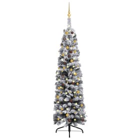 Árbol de Navidad preiluminado con luces y bolas verde 210 cm de vidaXL, Arboles de navidad - Ref: Foro24-3077810, Precio: 93,...