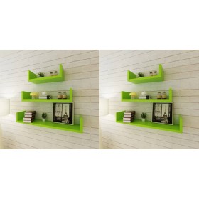 Wall shelves 6 units green by vidaXL, Shelves and shelves - Ref: Foro24-275991, Price: 97,07 €, Discount: %