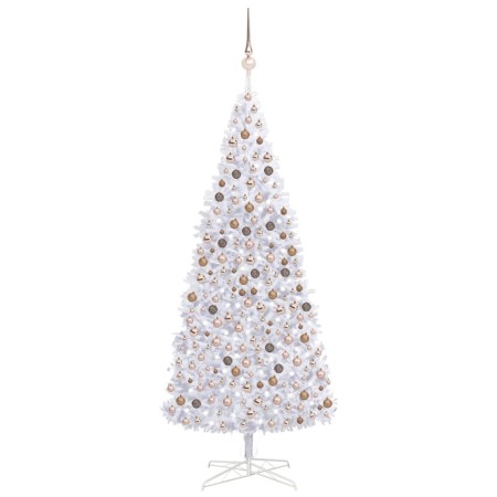 Árbol de Navidad preiluminado con luces y bolas blanco 400 cm de vidaXL, Arboles de navidad - Ref: Foro24-3077839, Precio: 42...