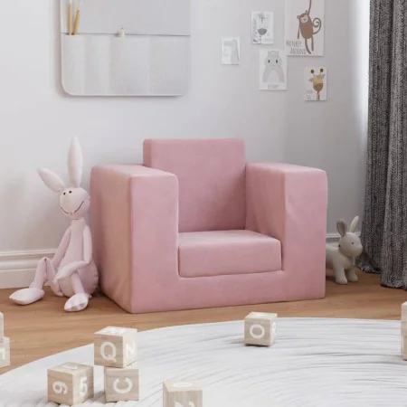 Pink soft plush children's sofa bed by vidaXL, Baby and Toddler Furniture - Ref: Foro24-341850, Price: 38,67 €, Discount: %