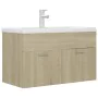 Sonoma oak engineered wood vanity unit with sink by vidaXL, bathroom vanities - Ref: Foro24-3071282, Price: 241,29 €, Discoun...