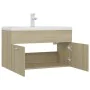 Sonoma oak engineered wood vanity unit with sink by vidaXL, bathroom vanities - Ref: Foro24-3071282, Price: 241,29 €, Discoun...