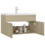 Sonoma oak engineered wood vanity unit with sink by vidaXL, bathroom vanities - Ref: Foro24-3071282, Price: 241,29 €, Discoun...