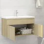 Sonoma oak engineered wood vanity unit with sink by vidaXL, bathroom vanities - Ref: Foro24-3071282, Price: 241,29 €, Discoun...