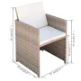 Garten-Bistrotisch und Stühle 3 Stück und beige Polyrattan-Kissen von vidaXL, Gartensets - Ref: Foro24-42541, Preis: 256,80 €...