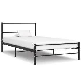 Estructura de cama de metal negro 100x200 cm de vidaXL, Camas y somieres - Ref: Foro24-284689, Precio: 86,12 €, Descuento: %