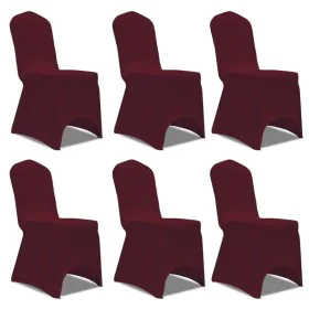 Set of 6 Fitted Chair Covers, Burgundy Red by vidaXL, Covers - Ref: Foro24-241200, Price: 24,65 €, Discount: %