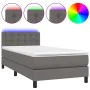 Boxspringbett mit Matratze und LED-grauem Kunstleder 100x200 cm von vidaXL, Betten und Lattenroste - Ref: Foro24-3134211, Pre...