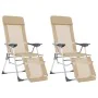 Folding camping chairs footrest 2 pcs textilene cream by vidaXL, Garden chairs - Ref: Foro24-360147, Price: 165,64 €, Discoun...